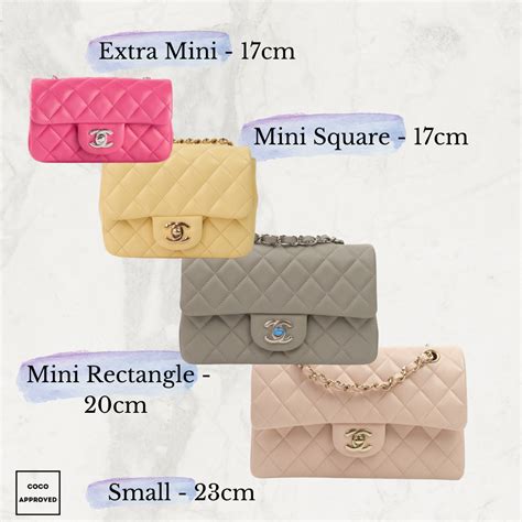 chanel bags small size|chanel bag size guide.